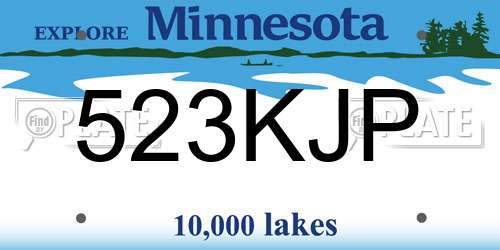 523KJP Minnesota License Plate