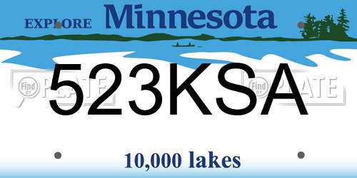 523KSA Minnesota License Plate