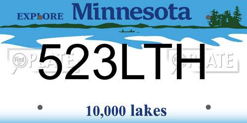 523LTH Minnesota License Plate