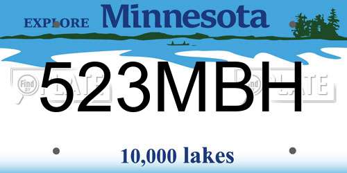 523MBH Minnesota License Plate