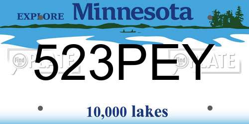 523PEY Minnesota License Plate