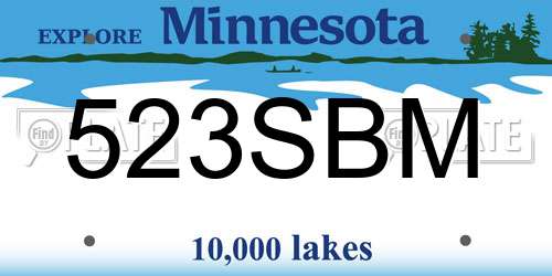 523SBM Minnesota License Plate