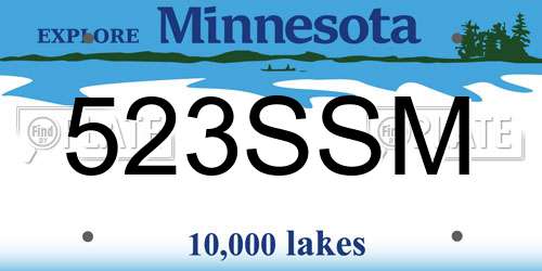 523SSM Minnesota License Plate
