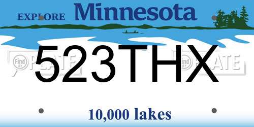 523THX Minnesota License Plate