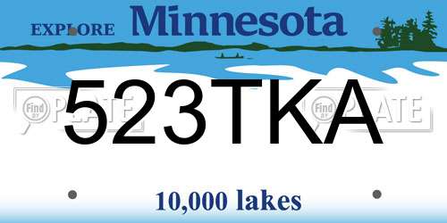 523TKA Minnesota License Plate
