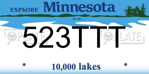 523TTT Minnesota License Plate