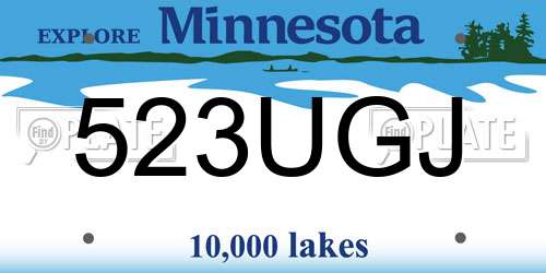 523UGJ Minnesota License Plate