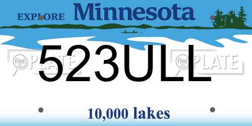 523ULL Minnesota License Plate