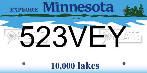 523VEY Minnesota License Plate