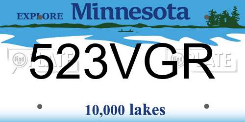 523VGR Minnesota License Plate