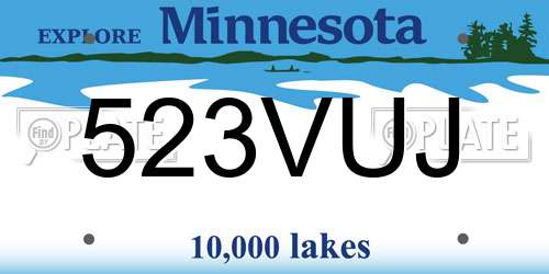 523VUJ Minnesota License Plate