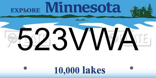 523VWA Minnesota License Plate