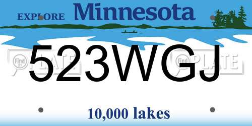 523WGJ Minnesota License Plate