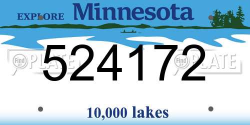 524172 Minnesota License Plate