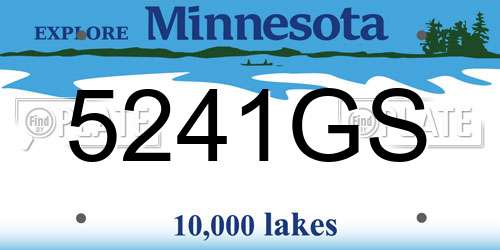 5241GS Minnesota License Plate