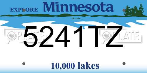 5241TZ Minnesota License Plate