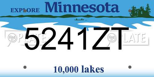 5241ZT Minnesota License Plate