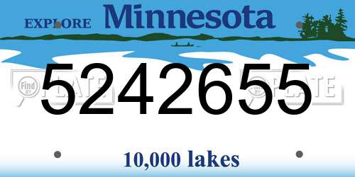 5242655 Minnesota License Plate