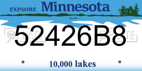 52426B8 Minnesota License Plate
