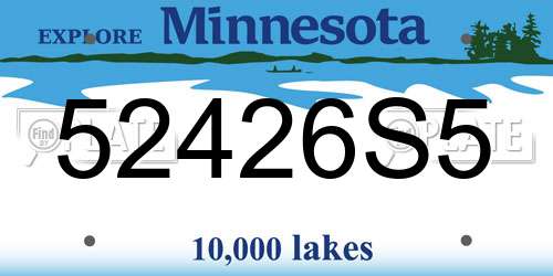 52426S5 Minnesota License Plate
