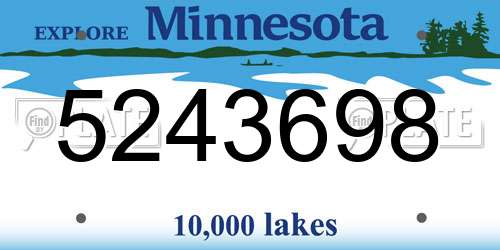5243698 Minnesota License Plate