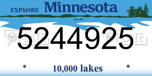 5244925 Minnesota License Plate