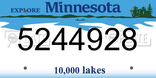 5244928 Minnesota License Plate