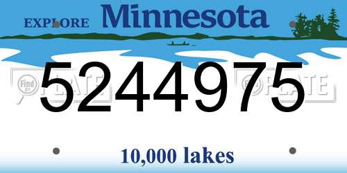 5244975 Minnesota License Plate