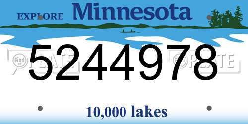 5244978 Minnesota License Plate