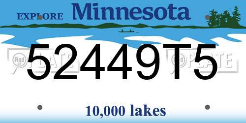 52449T5 Minnesota License Plate