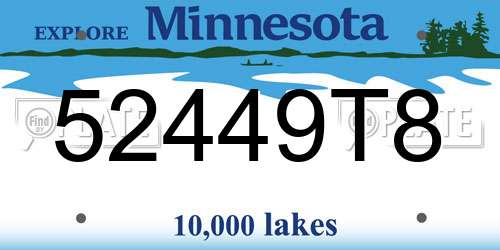 52449T8 Minnesota License Plate