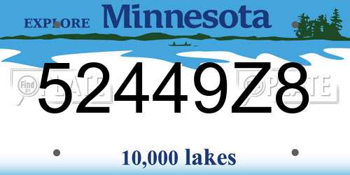 52449Z8 Minnesota License Plate