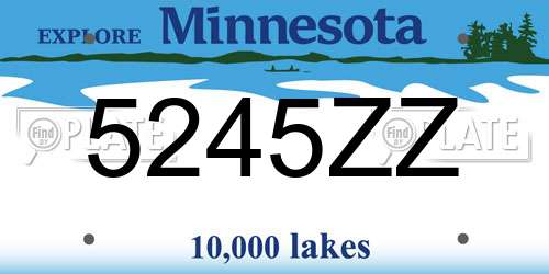 5245ZZ Minnesota License Plate