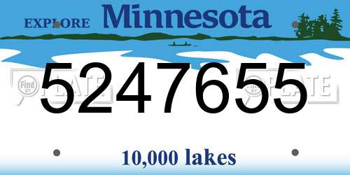 5247655 Minnesota License Plate