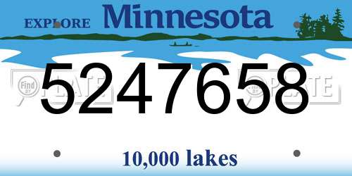 5247658 Minnesota License Plate