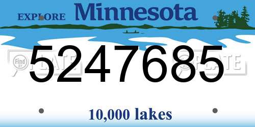 5247685 Minnesota License Plate
