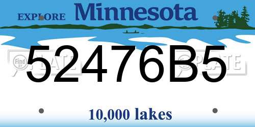 52476B5 Minnesota License Plate