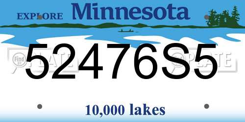 52476S5 Minnesota License Plate