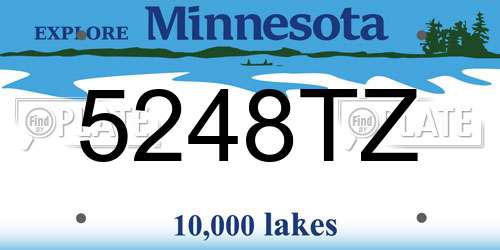 5248TZ Minnesota License Plate