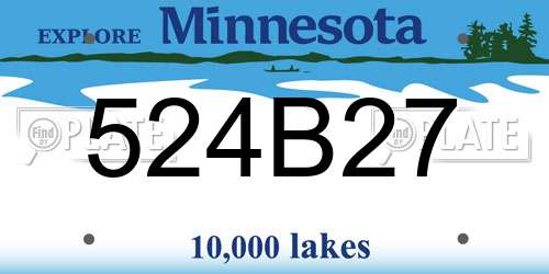 524B27 Minnesota License Plate