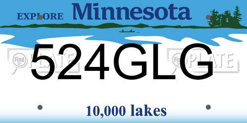 524GLG Minnesota License Plate