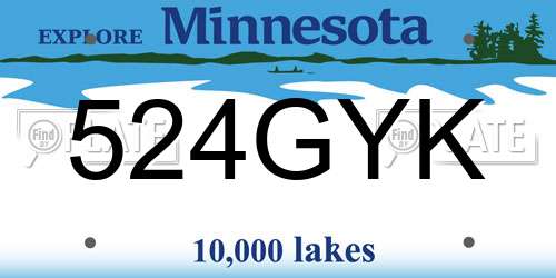 524GYK Minnesota License Plate