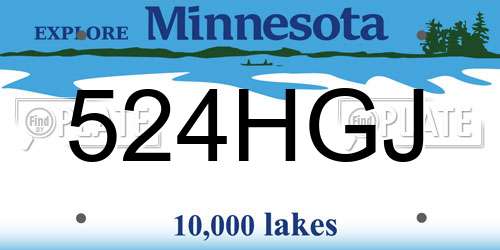 524HGJ Minnesota License Plate
