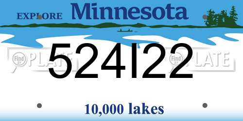 524I22 Minnesota License Plate
