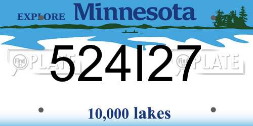 524I27 Minnesota License Plate