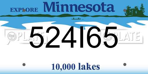 524I65 Minnesota License Plate