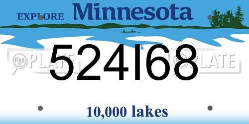 524I68 Minnesota License Plate
