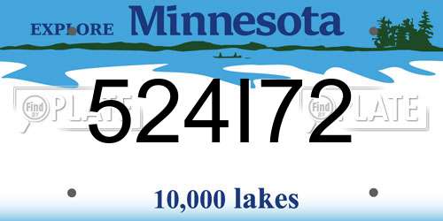 524I72 Minnesota License Plate
