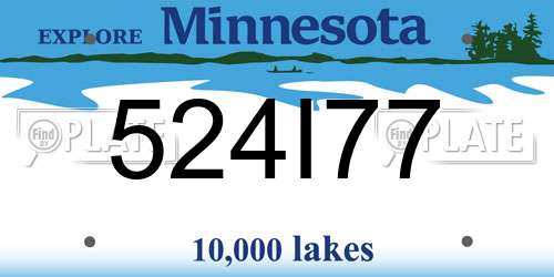 524I77 Minnesota License Plate