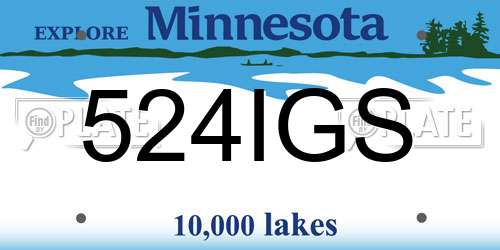 524IGS Minnesota License Plate